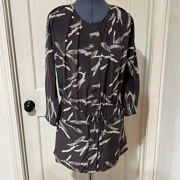 Ulla Johnson Silk Feather Shirtdress - Picture 1 of 8